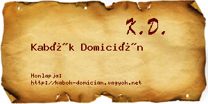 Kabók Domicián névjegykártya